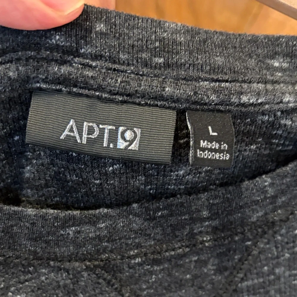APT. 9 Men’s Large Thermal Charcoal Gray Heather Long-Sleeve T-shirt